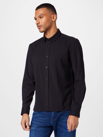 DRYKORN Regular Fit Hemd 'LOKEN' in Schwarz: Vorderseite