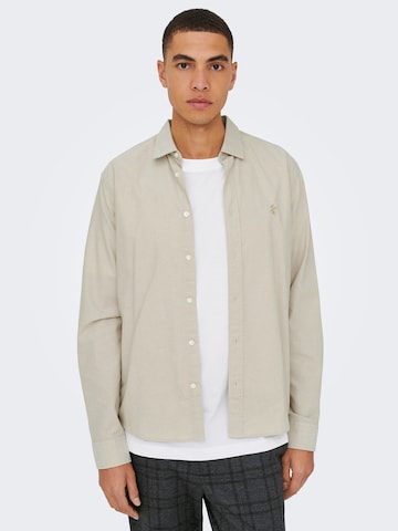 Only & Sons - Ajuste regular Camisa 'ONSALVARO' en beige