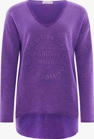 Sweat-shirt 'Positive Mind' Zwillingsherz en violet : devant