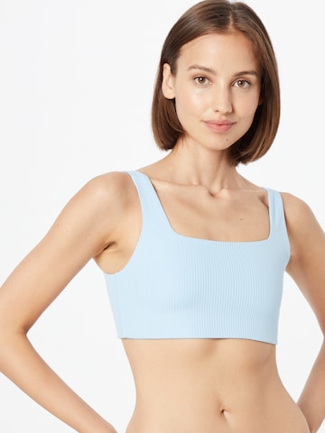 Girlfriend Collective Bralette Sports Bra in Blue: front