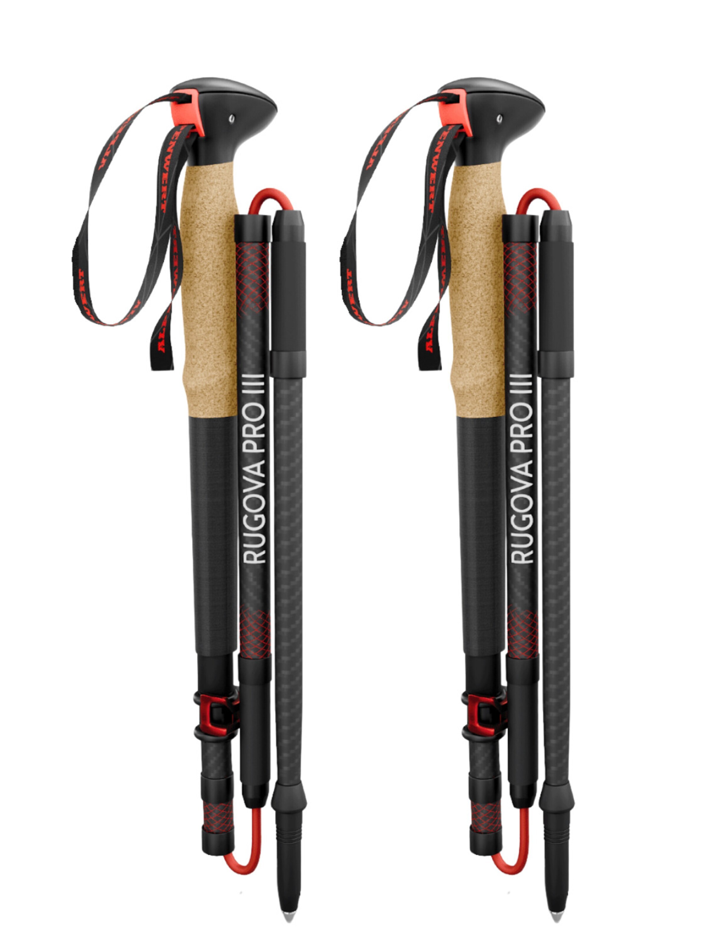 Alpenwert Outdoor Equipment 'Faltbare Wanderstöcke' in Black: front