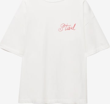 T-shirt 'TARTA' Pull&Bear en blanc : devant