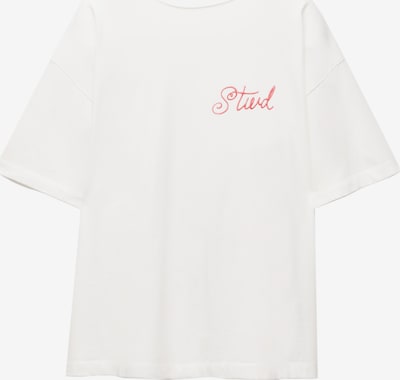 Pull&Bear Majica 'TARTA' u svijetlosiva / trešnja crvena / bijela, Pregled proizvoda