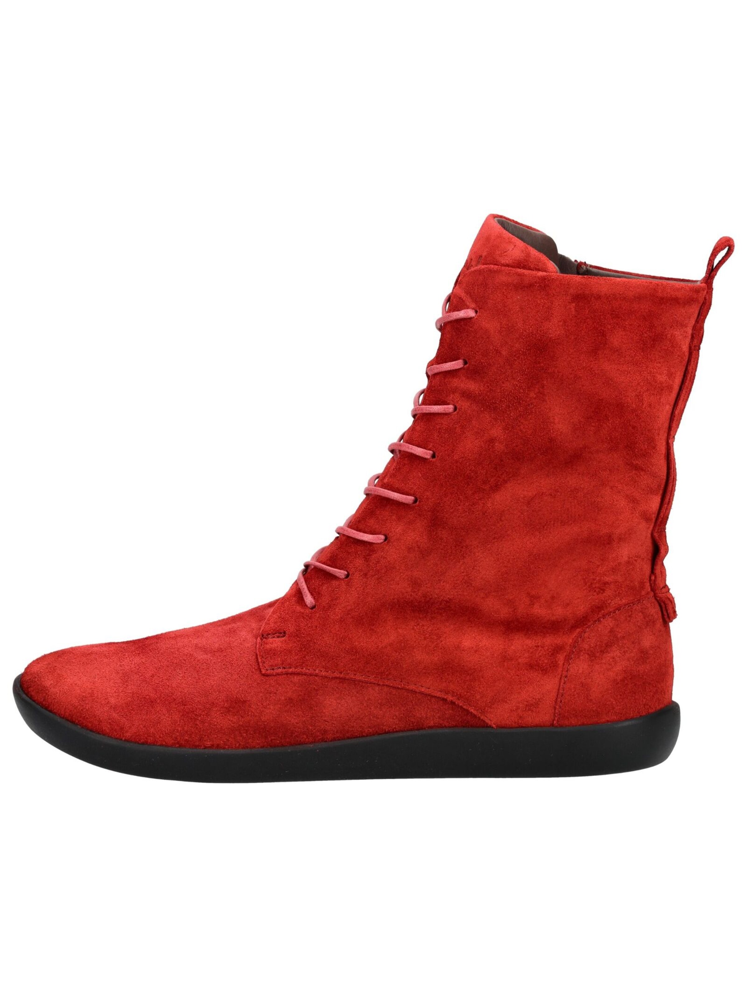 THINK! Lace-Up Ankle Boots in Red