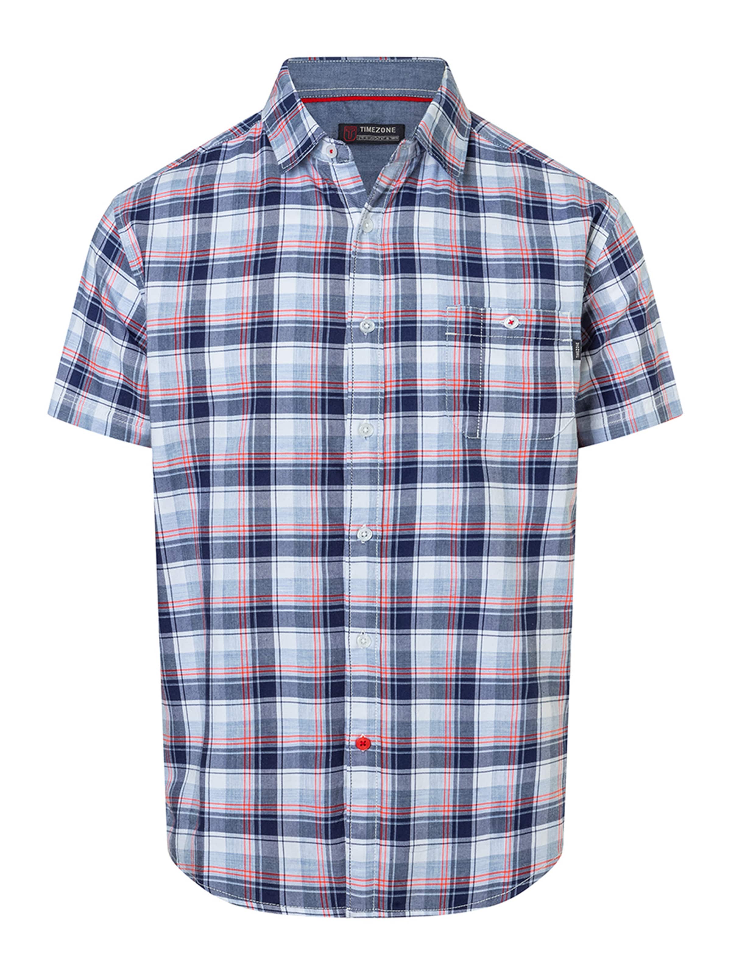 TIMEZONE Regular fit Button Up Shirt 'Check' in Blue: front