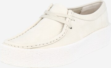 Scarpa stringata 'Wallabee Cup' di Clarks Originals in bianco: frontale