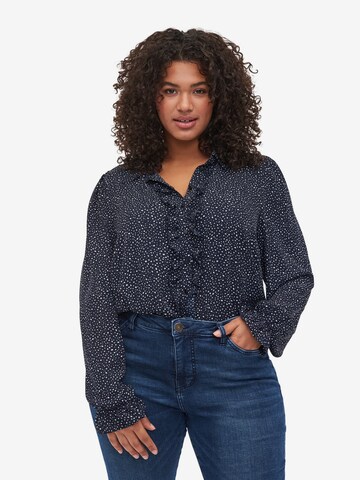 Camicia da donna di Zizzi in blu: frontale