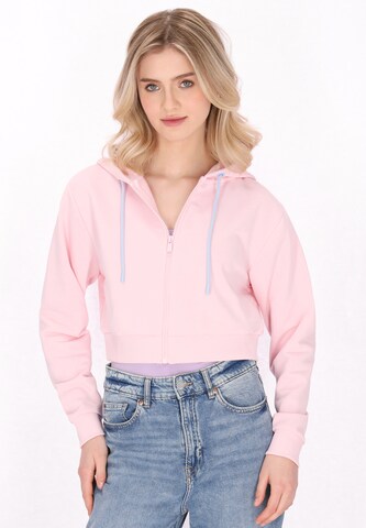 MYMO - Sudadera con cremallera 'Back To School' en rosa: frente