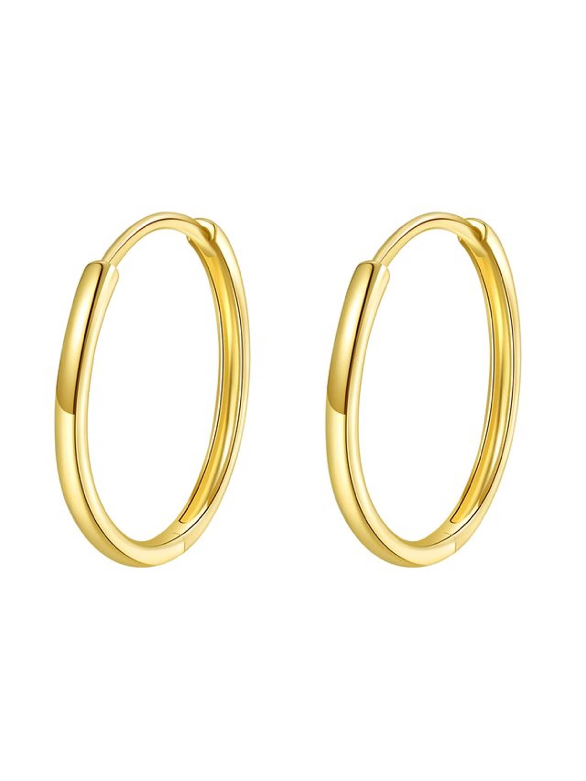 Orecchini 'Flare S' di Dear Me in oro: frontale