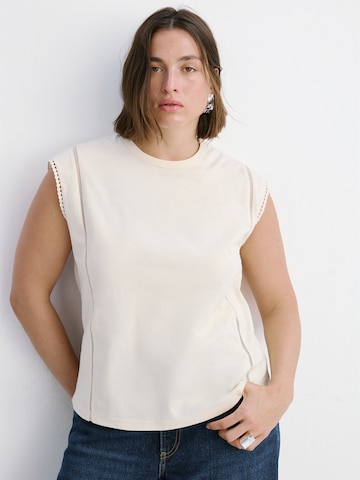 MANGO T-shirt 'MAREA' i beige
