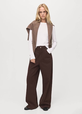 MANGO Wide Leg Jeans 'Blair' in Braun
