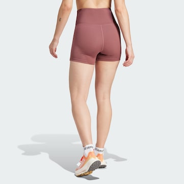 Skinny Pantalon de sport ADIDAS TERREX en marron