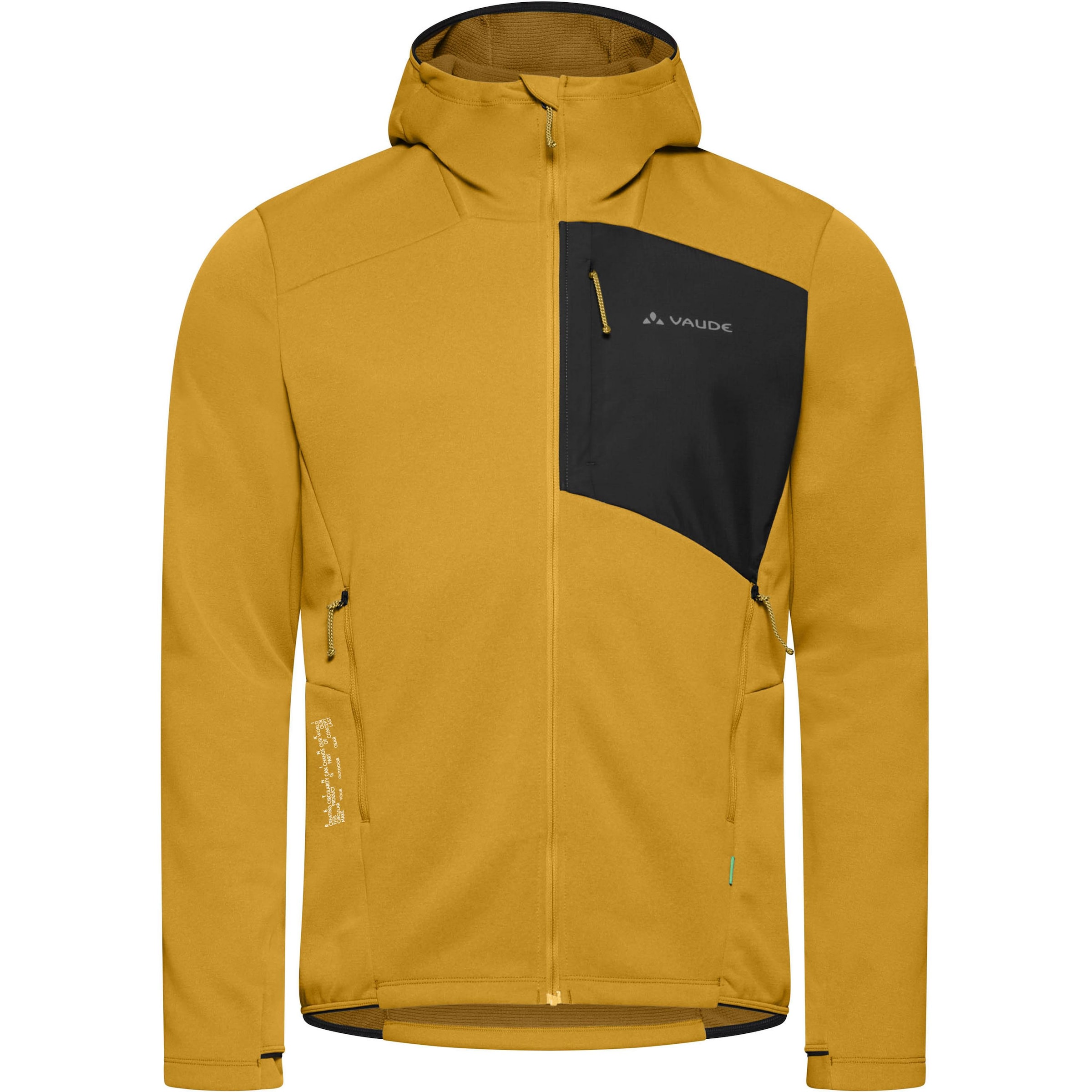 VAUDE Athletic fleece jacket 'Monviso III' in Yellow: front