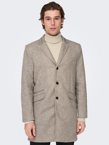 Only & Sons Regular fit Between-Seasons Coat in Beige