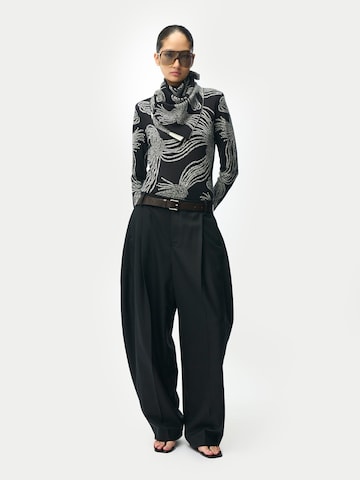 GOBI Cashmere - Bragas para cuello 'Rope Knots Printed Cashmere Shawl' en negro: frente