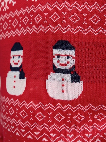 JACK & JONES Svetr 'JJXMAS ANDREW' – červená