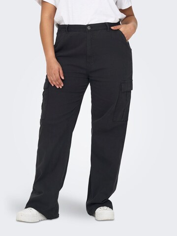 ONLY Carmakoma Regular Cargo Pants in Black: front