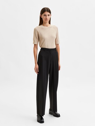 SELECTED FEMME Wide leg Pantalon 'Eliana' in Zwart