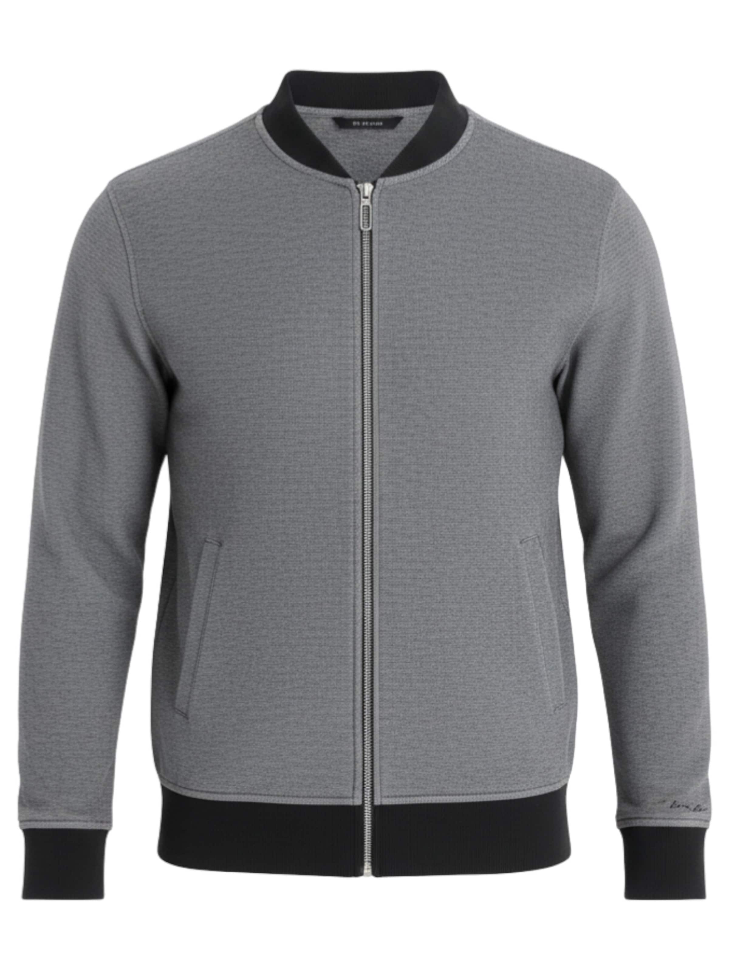 Ombre Sweatvest 'OM-SSZP-0238' in Grijs: voorkant