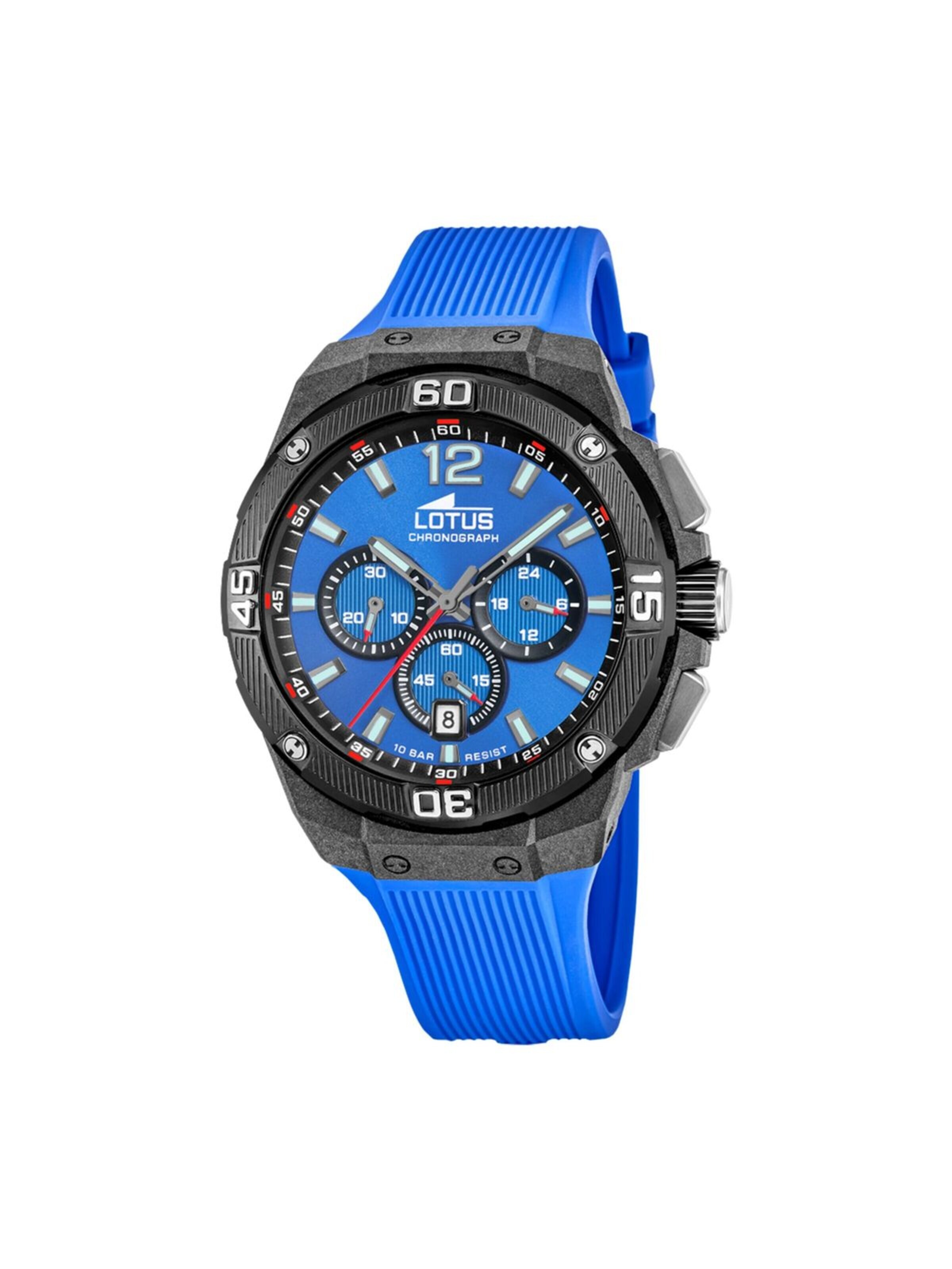 Montre à affichage analogique Lotus en bleu : devant