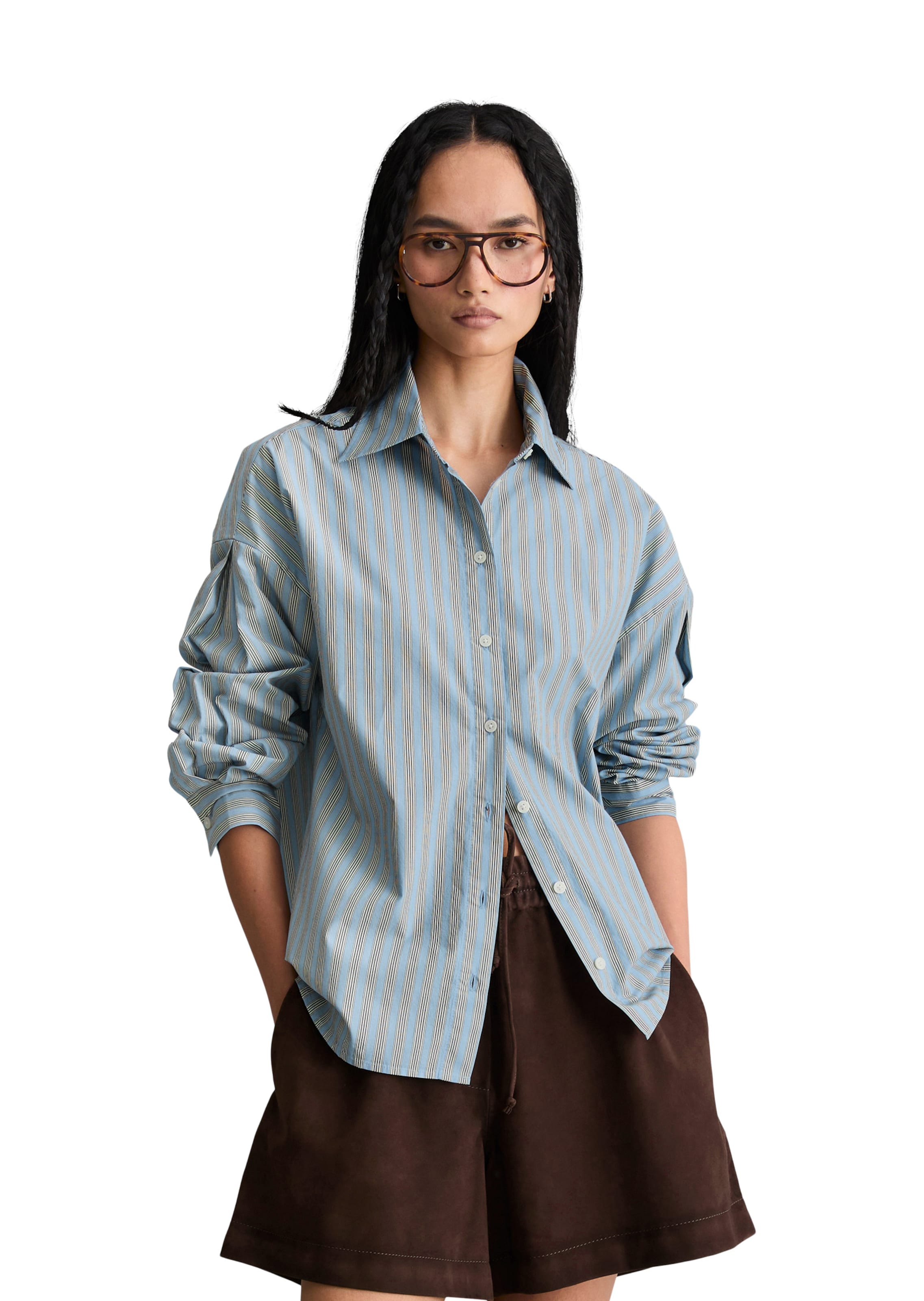 Marc O'Polo DENIM Bluse in Blau: Vorderseite