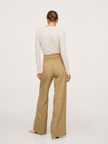 MANGO Wide leg Pantalon 'SARAH' in Beige