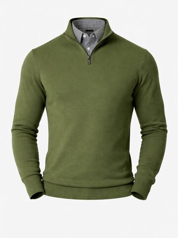 PANTONECLO Trui 'Pantoneclo Men’s Mock Sweater' in Groen: voorkant