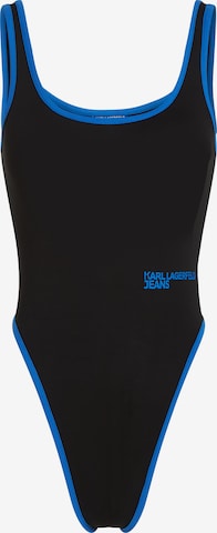 KARL LAGERFELD JEANS Bralette Swimsuit in Black: front