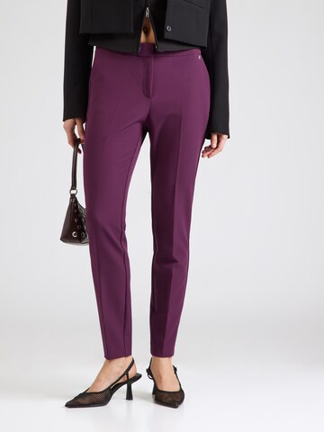 HUGO Slim fit Trousers with creases 'Hagonia-1' in Purple: front