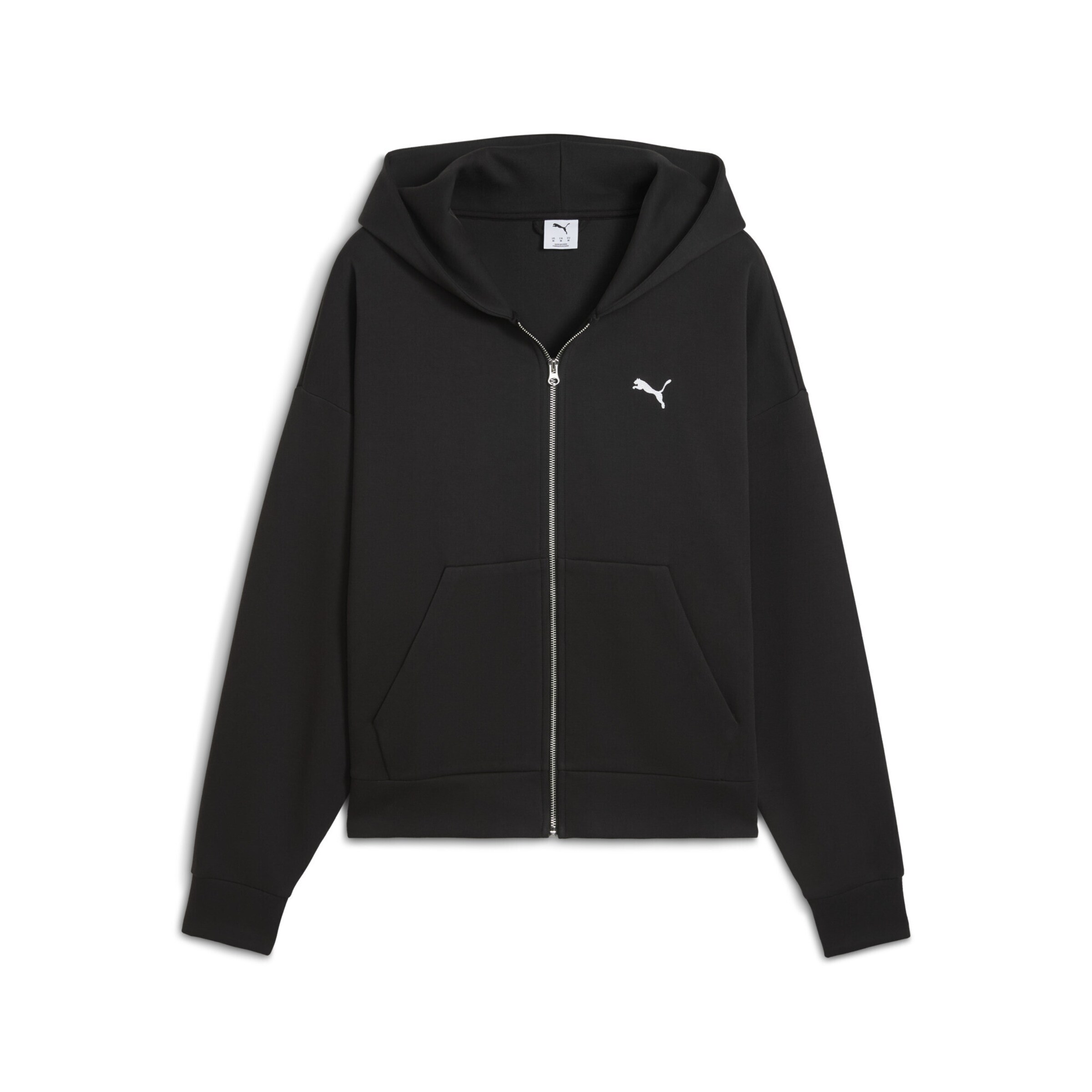 PUMA Sports sweat jacket 'Wardrobe Essentials' in Black: front