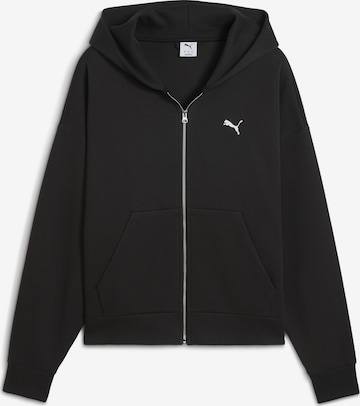 PUMA Sports sweat jacket 'Wardrobe Essentials' in Black: front
