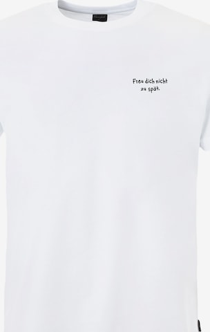 Maglietta 'Shört Freu Dich' di Kleinigkeit in bianco: frontale