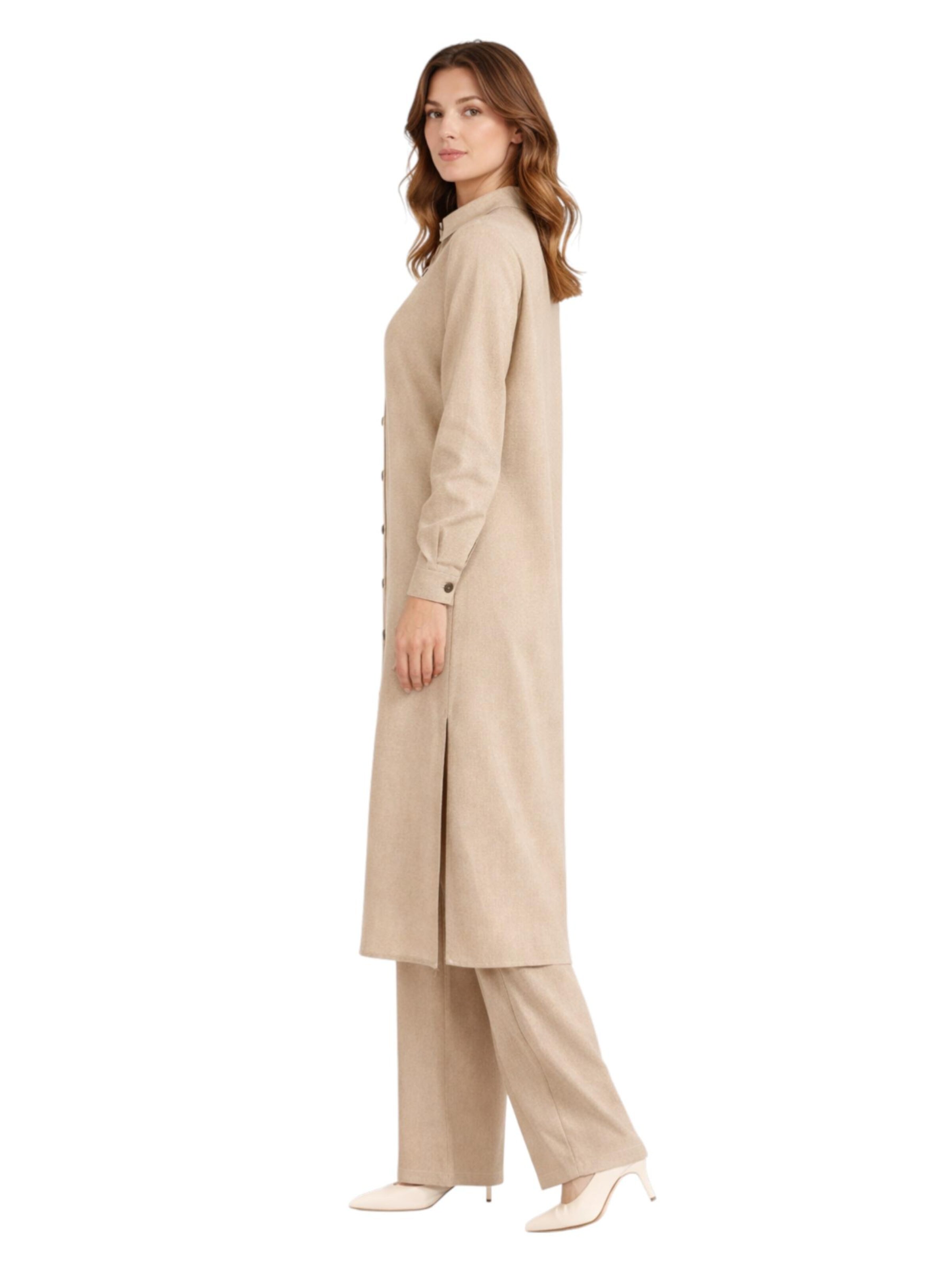 Tunique 'LeaLinen' fashionshowcase en beige