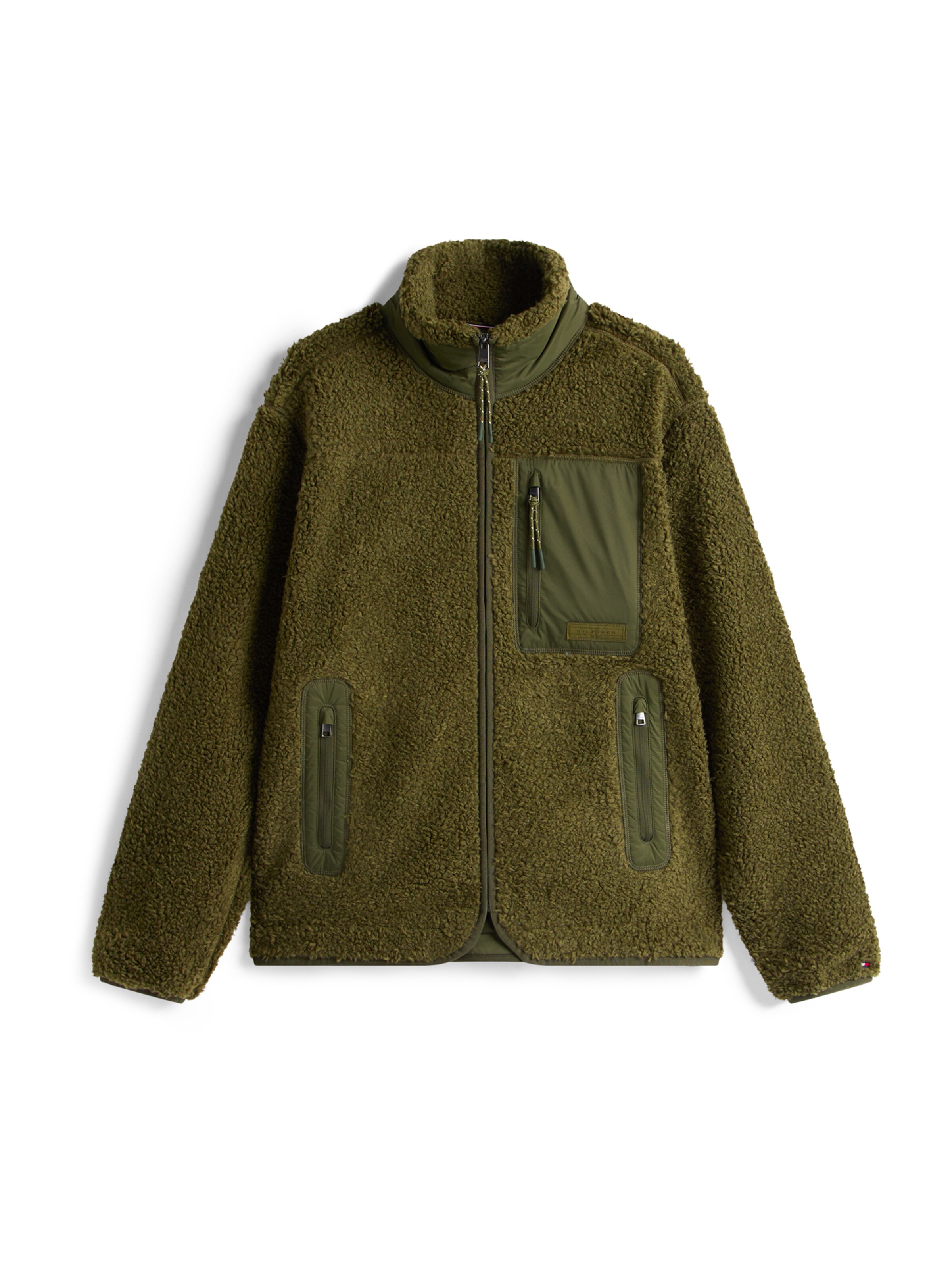 TOMMY HILFIGER Fleecejakke i grøn: forside