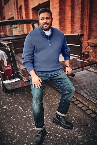 Men Plus Trui in Blauw