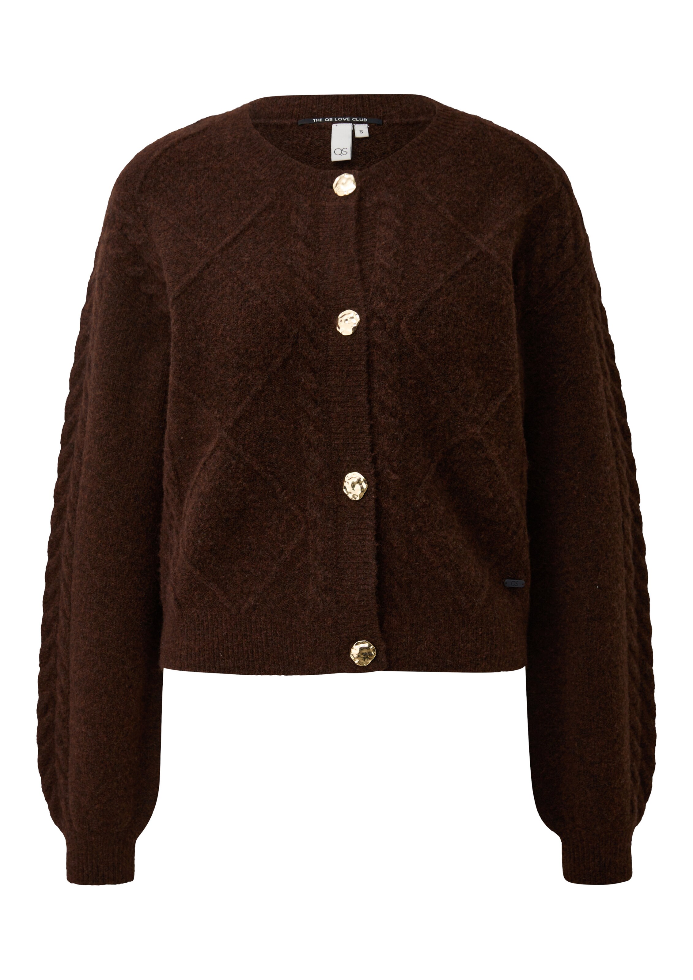 QS Strickjacke in Braun: Vorderseite