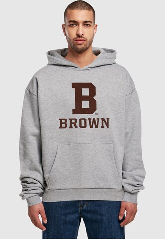 Sweat-shirt 'Brown University - B Initial' Merchcode en gris : devant