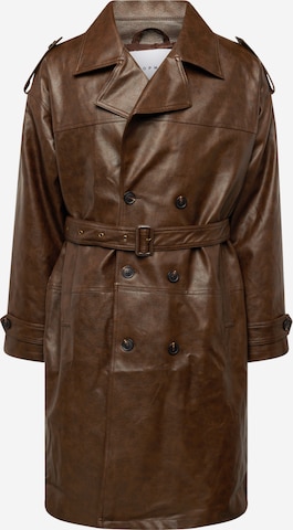 TOPMAN Between-Seasons Coat in Brown: front