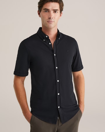 melns WE Fashion Slim fit Krekls: no priekšpuses