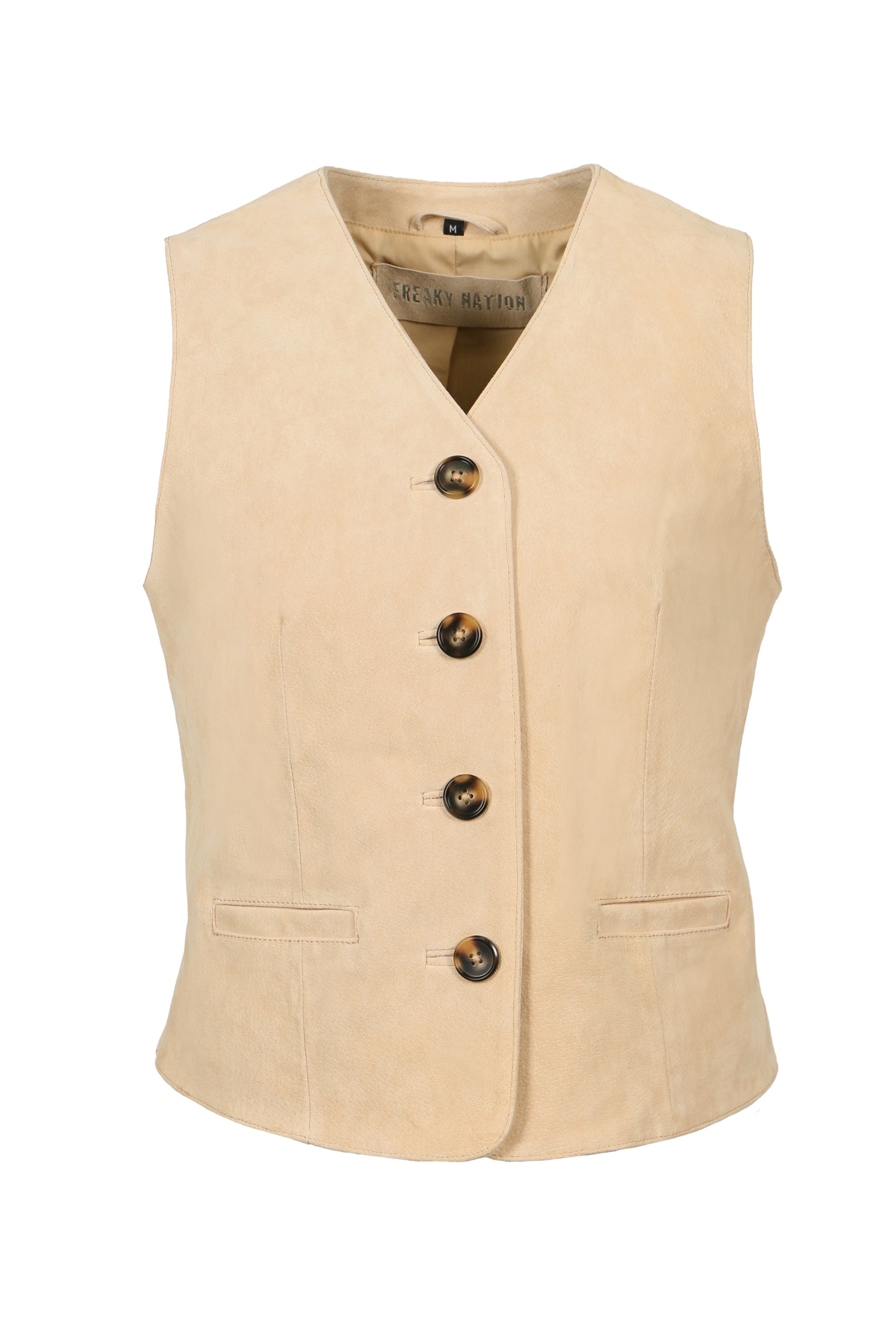 Gilet ' Lederweste ' di FREAKY NATION in bianco: frontale