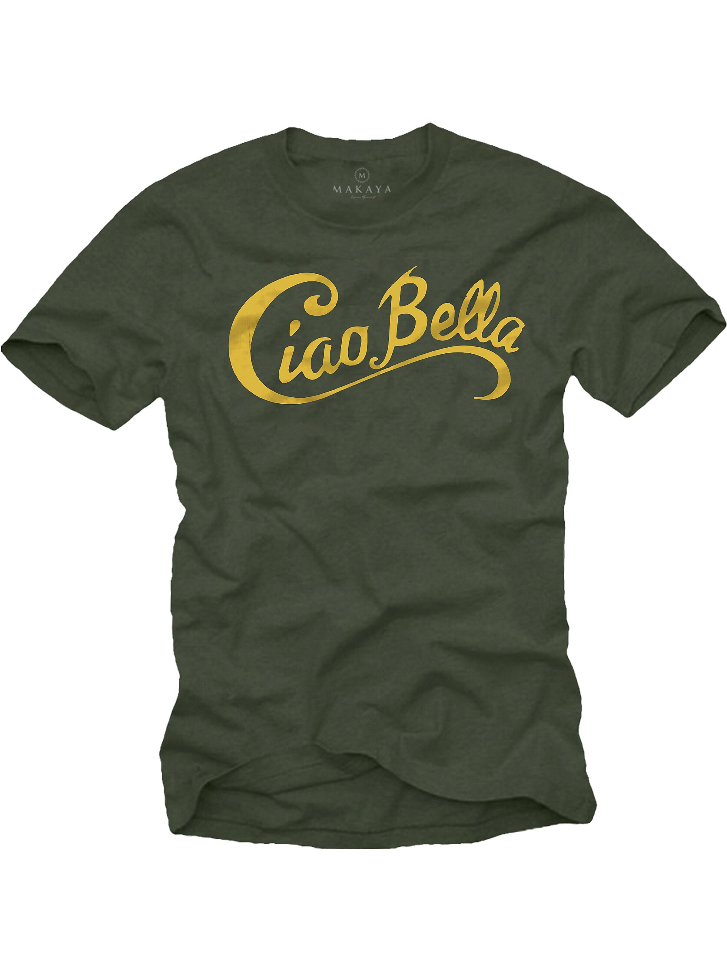 MAKAYA Shirt 'Ciao Bella' in Green: front