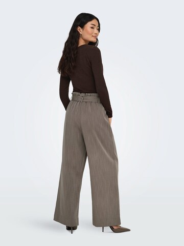 ONLY Wide Leg Hose 'ONLMARSA' in Braun