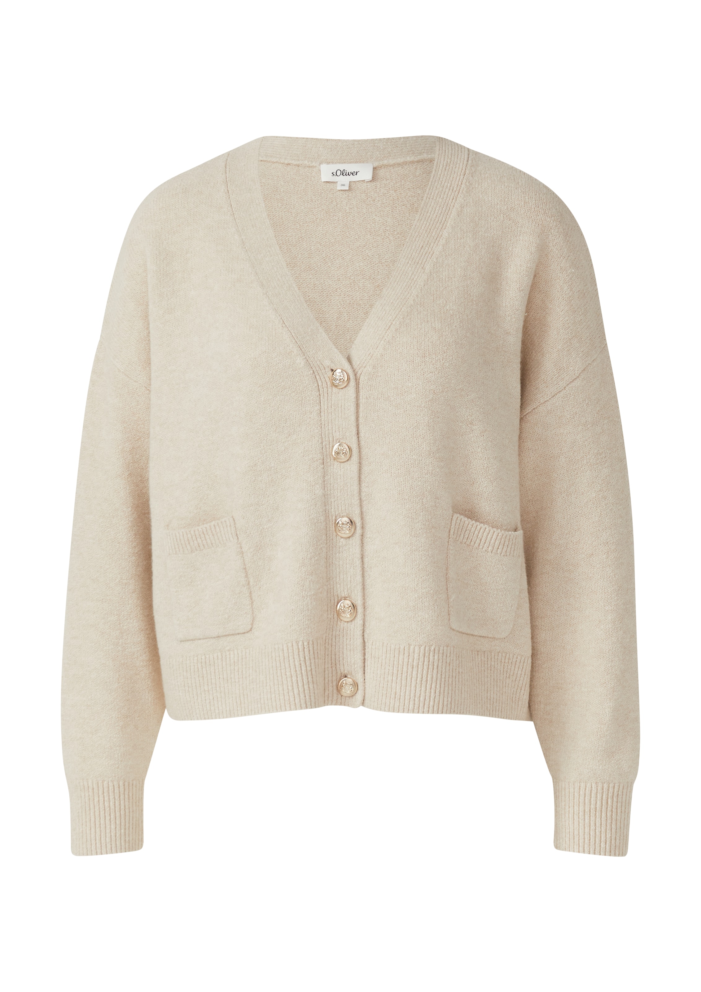 s.Oliver Strickjacke in Beige: Vorderseite