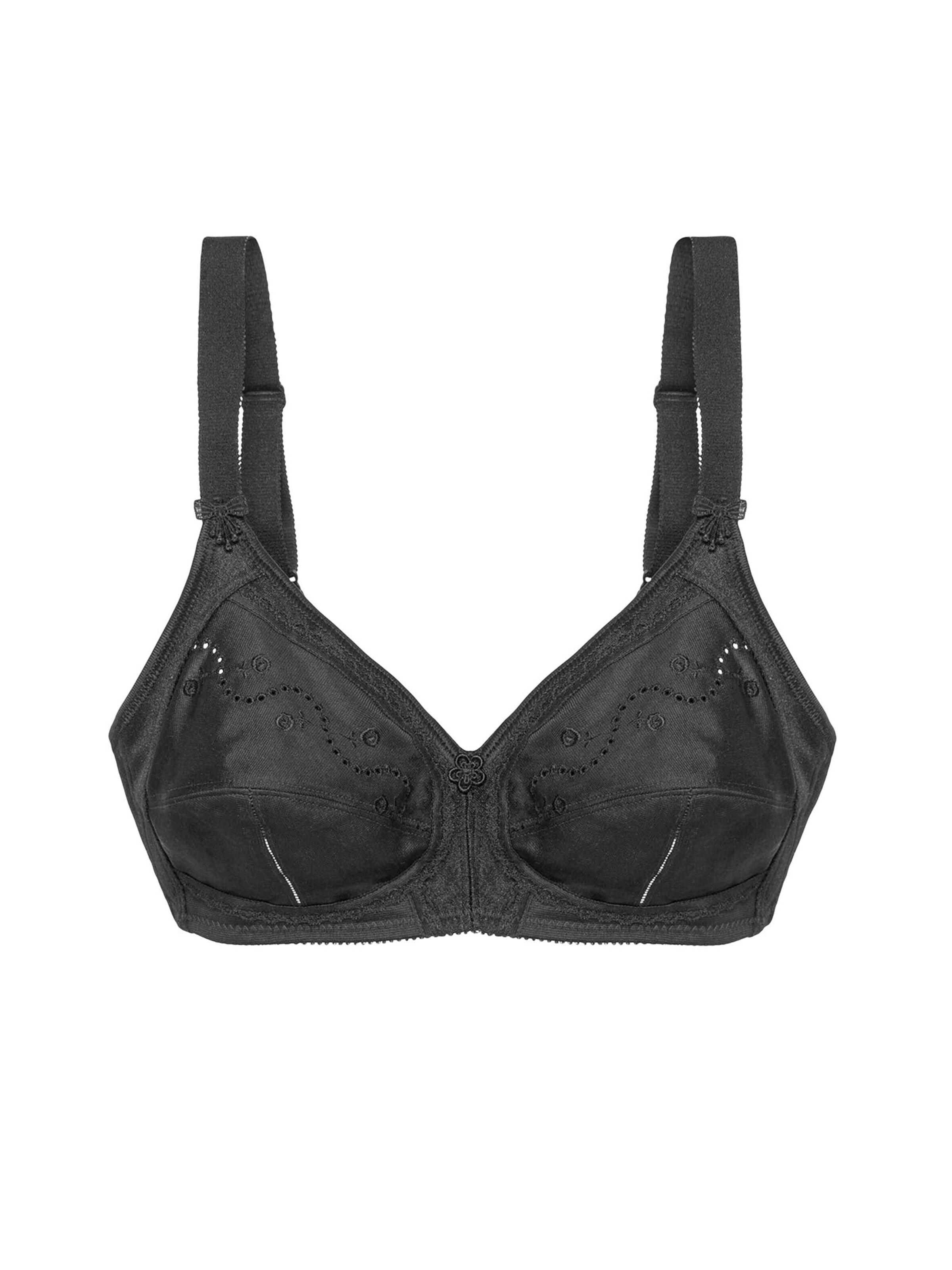 TRIUMPH BH ' Doreen + Cotton ' in Zwart: voorkant