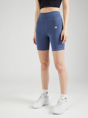 ADIDAS PERFORMANCE Skinny Sportbyxa 'Optime' i blå: framsida