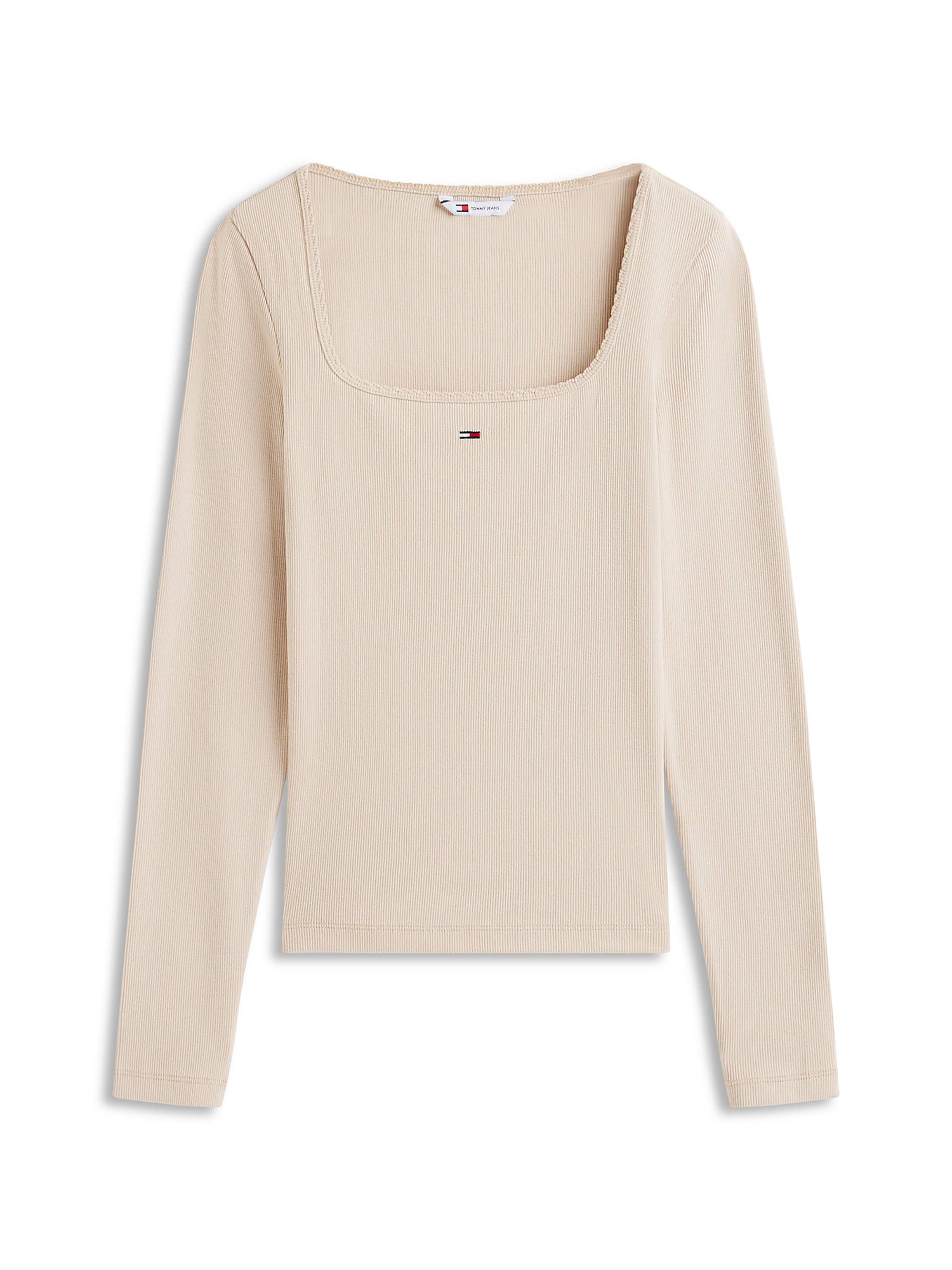 T-shirt Tommy Jeans en beige : devant