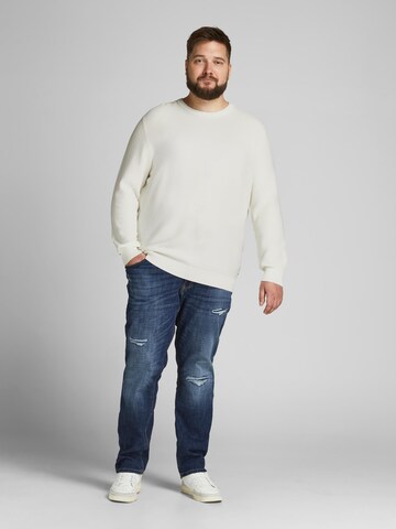 Jack & Jones Plus Свитер 'Aaron' в Белый