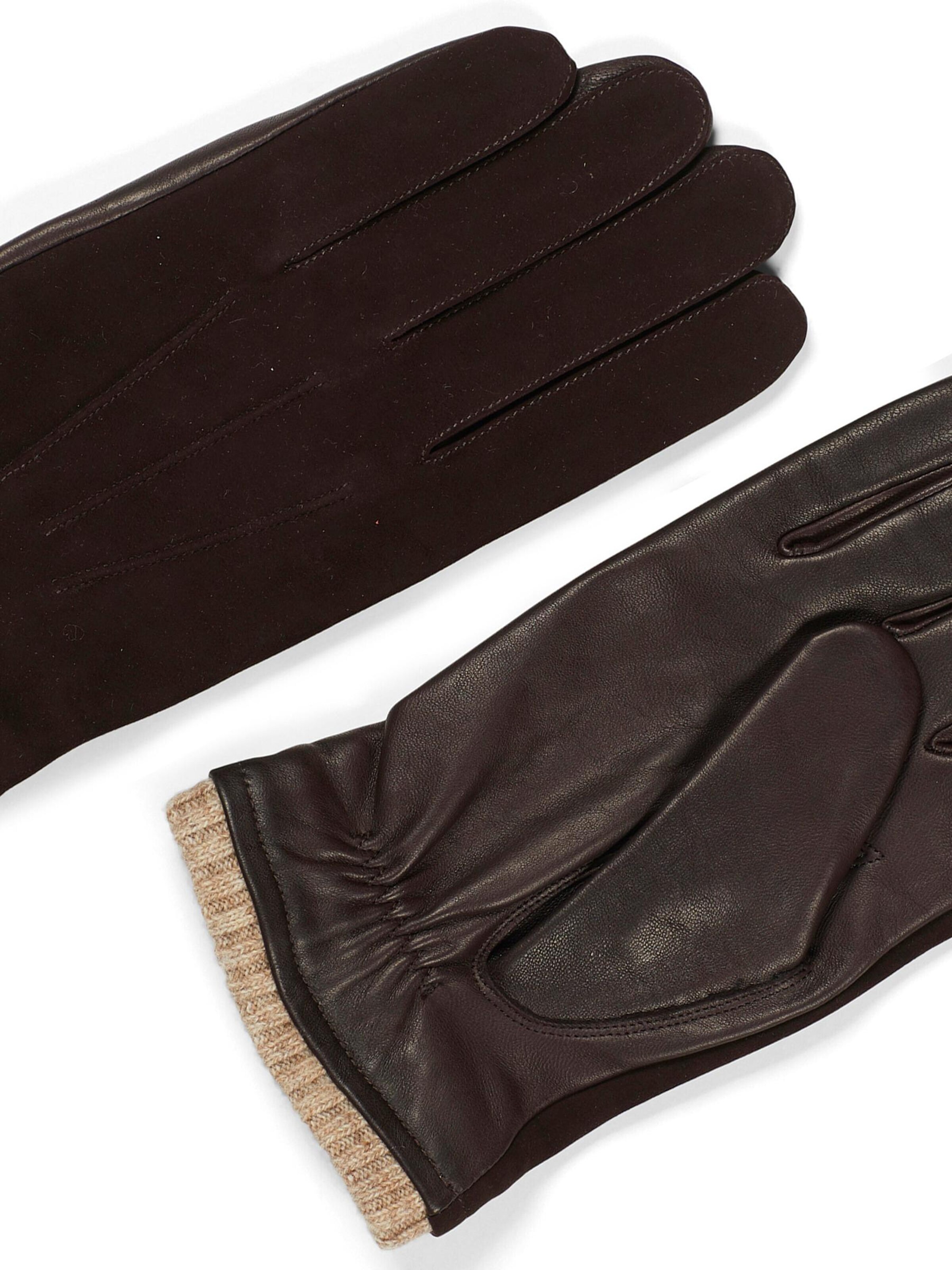 Howard London - Guantes con dedos 'Leather Gloves Bob Dark Brown' en marrón