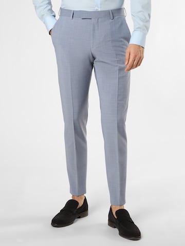 STRELLSON Slim fit Pleated Pants 'Madden 2.0' in Blue: front