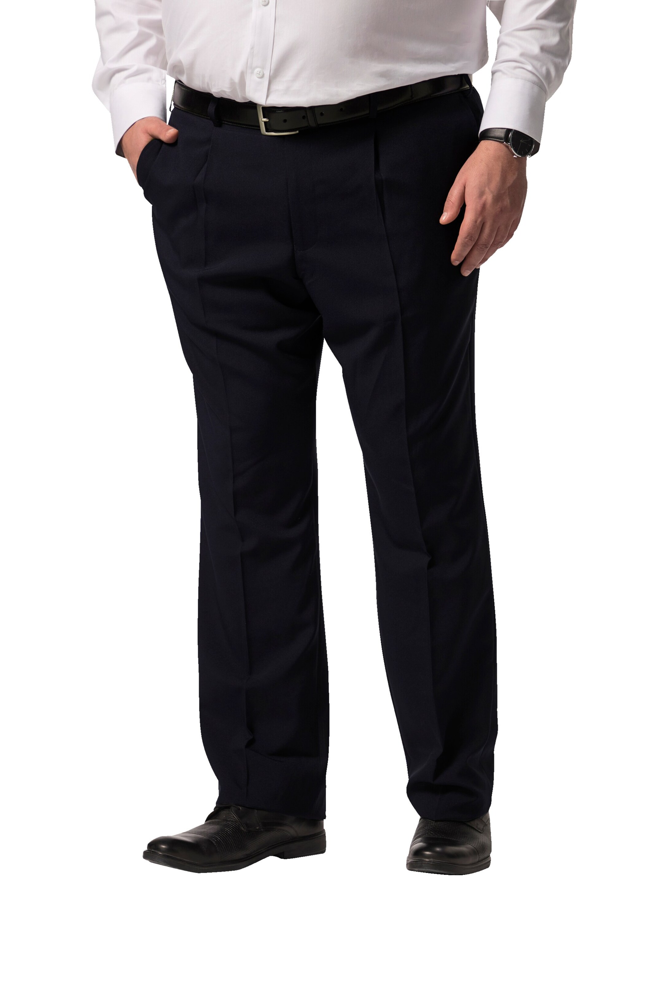 Men Plus Regular Pants in Blue: front